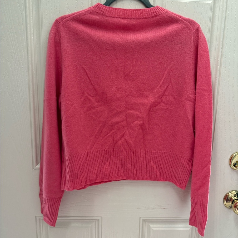 NWT J. Crew DARK Pink CASHMERE Crew Neck Sweater - Picture 7 of 7
